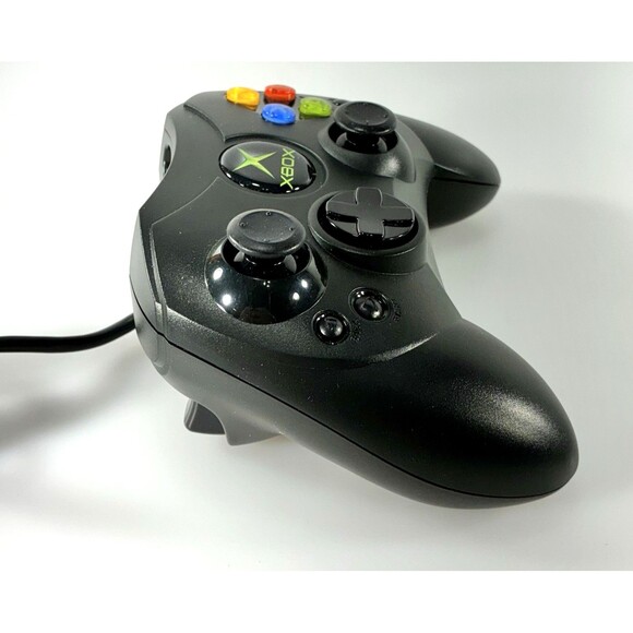 Microsoft Genuine Original Xbox Controller S Wired Black Tested - Picture 6 of 10